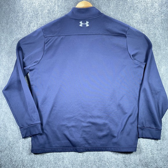 Under Armour Quarter Zip Mens XL Navy Long Sleeve Performance Loose #AB936 - Picture 5 of 7